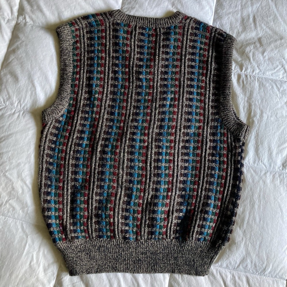 Vtg Members Only Sweater Vest Wool Blend Mens L Eclectic Grandpa Grandpacore EUC - Picture 8 of 10